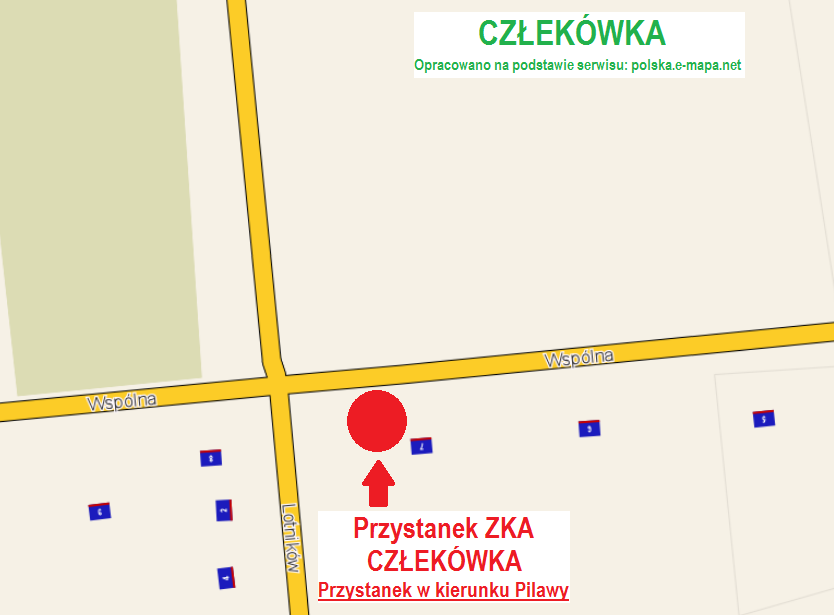 Lokalizacja przystanków ZKA CZŁEKÓWKA