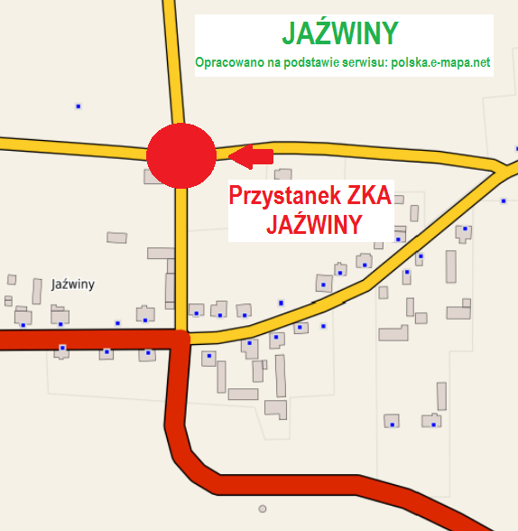 Lokalizacja przystanków ZKA JAŹWINY