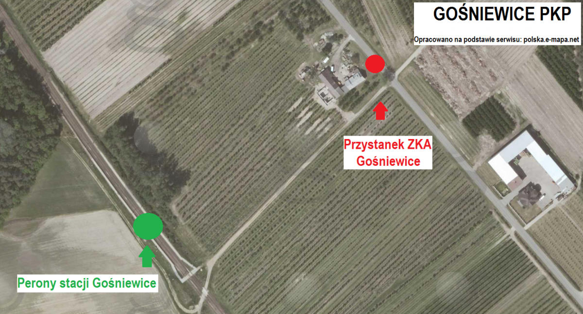 mapka ZKA Gośniewice PKP