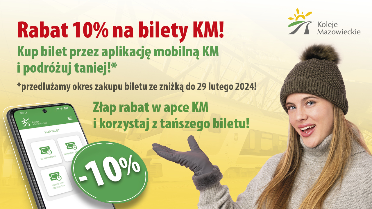 Promocja aplikacji mobilnej KM – bilety okresowe tańsze o 10%