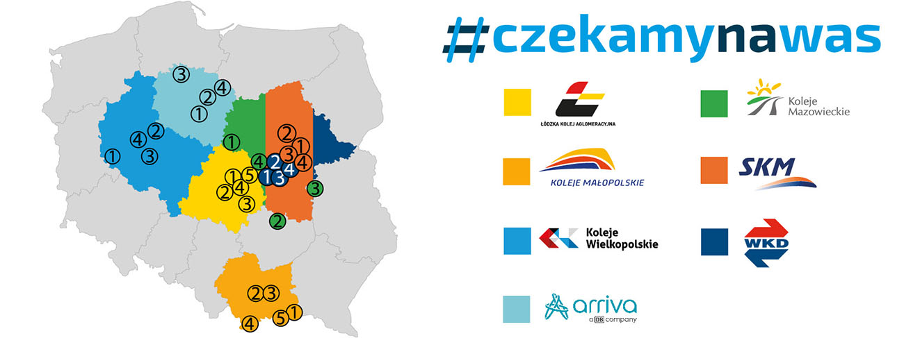 Zdjęcie przedstawia mapę Polski z orientacyjnie zaznaczonymi punktami, które są wymienione poniżej.