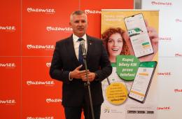 Rafał Rajkowski, Wicemarszałek Województwa Mazowieckiego na konferencji prezentującej Aplikację mobilną KM